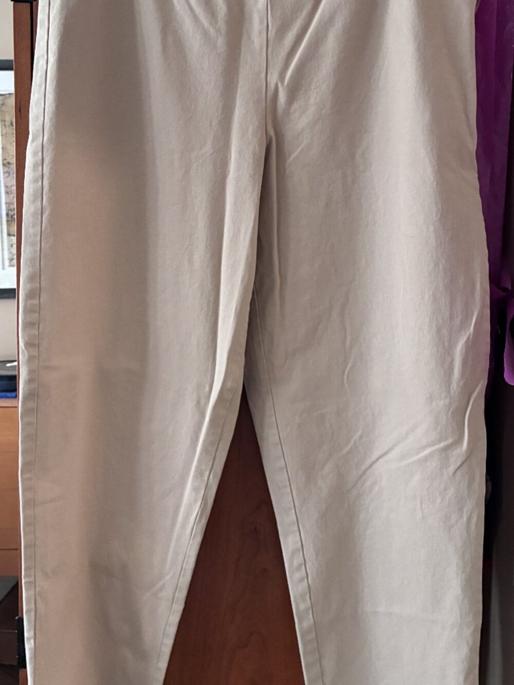 Eileen Fisher Beige Cotton Stretch Crop Pants XL
